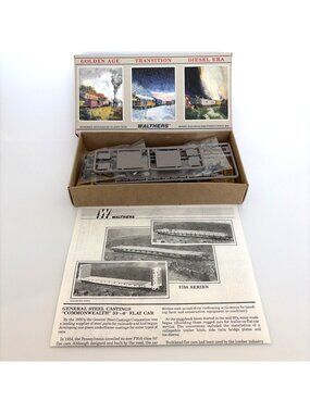 NOS Vintage Walthers HO UP 54' GSC Flat Car Kit 932-3752 Union Pacific Unbuilt
